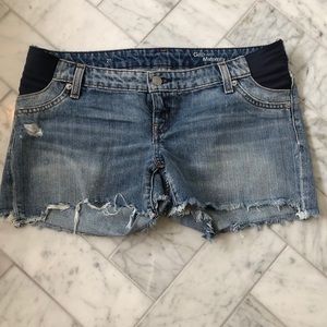 Maternity denim shorts